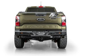 Ford Ranger Raptor Bumper - Rear - Addictive Desert Designs - Edge - Hammer Black with Satin Black Panels - `24-`26